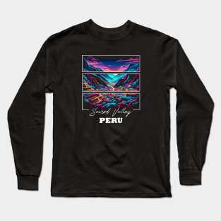 Peruvian Sacred Valley of the Incas Neon Art Long Sleeve T-Shirt